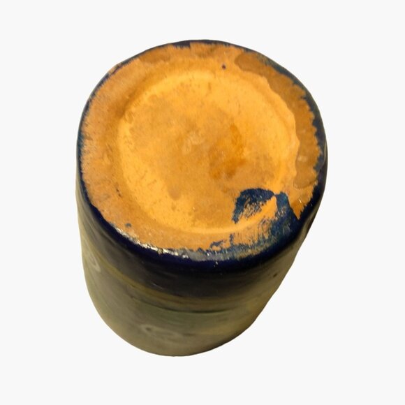 Sunflower Toothpick Holder Tole Painted Terracotta Mexico - Picture 5 of 6